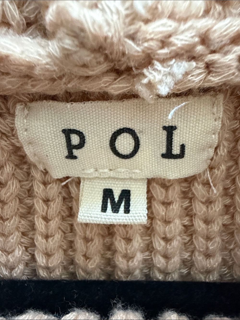 POL Beige Knit Hoodie Sweater with Cream Floral Appliqués - Picture 3 of 7